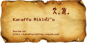 Karaffa Miklós névjegykártya