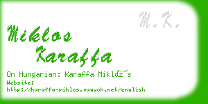 miklos karaffa business card